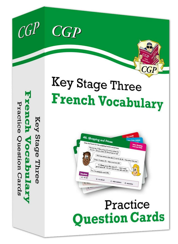 KS3 Years 7-9 French Vocabulary Practice Question Cards CGP