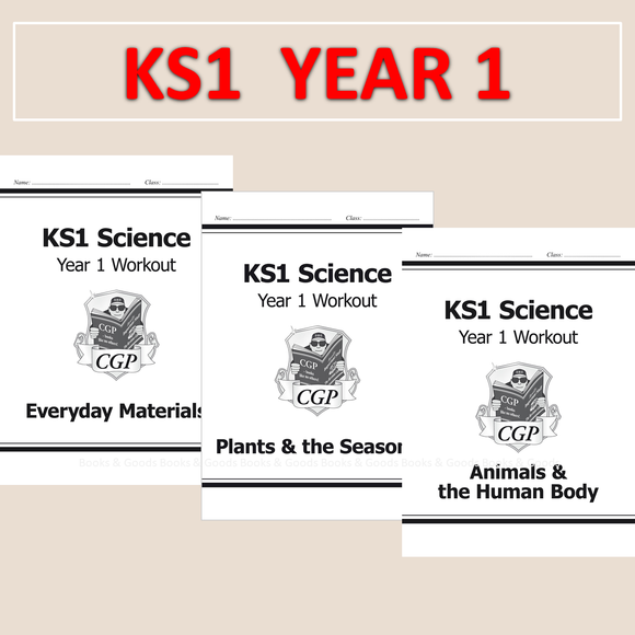 KS1 Year 1 Complete Science Workout Materials Plants Human Body with Answer CGP