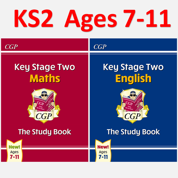 KS2 Ages 7-11 SATS Study Books with Answer Maths and English CGP