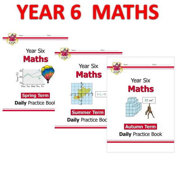 KS2 Year 6 Maths Daily Practice Books Spring Summer Autumn Terms with Answer CGP