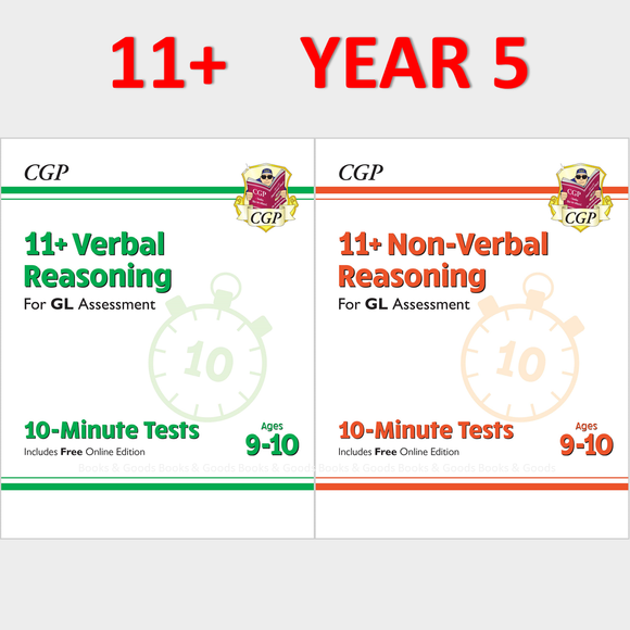 11+ Plus Year 5 GL 10 Minute Tests Verbal Non Verbal with Answer CGP