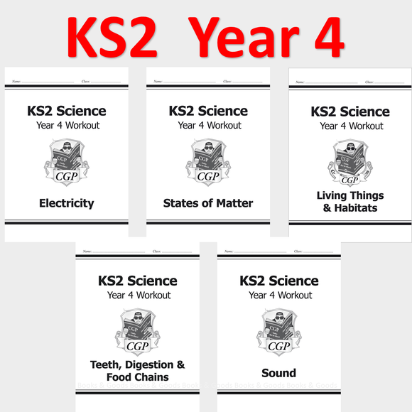 KS2 Year 4 Science Workouts 5 Books Bundle with Answer CGP