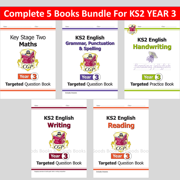 KS2 Year 3 Complete 5 Books Bundle Maths and English included Answer  CGP