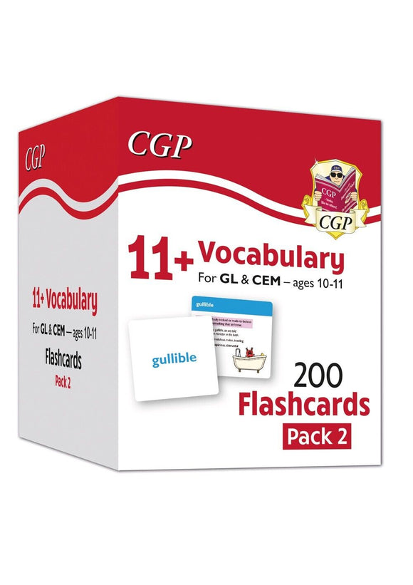 11+ Plus Year 6 GL CEM English Vocabulary Flashcards Ages 10-11 Pack 2 Cgp 2023