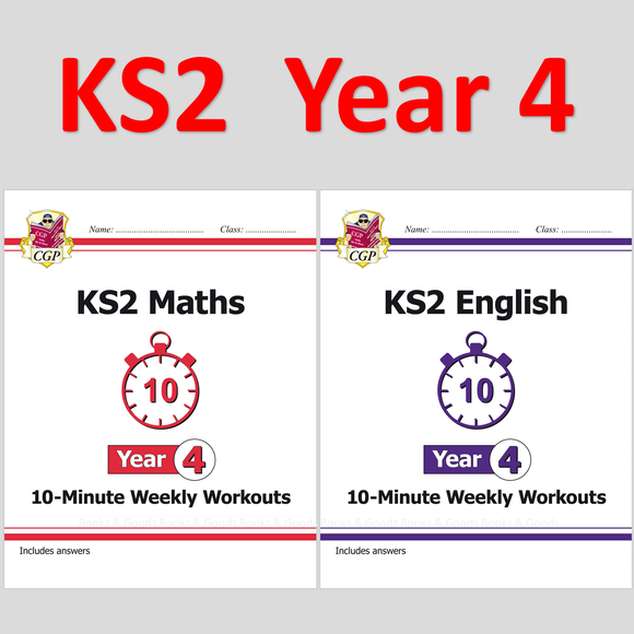 KS2 Year 4 Maths and English 10 Minute Weekly Workouts with Answer CGP
