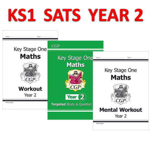 KS1 Year 2  Maths Targeted Study and Workbooks with Answer 3 Books Bundle CGP