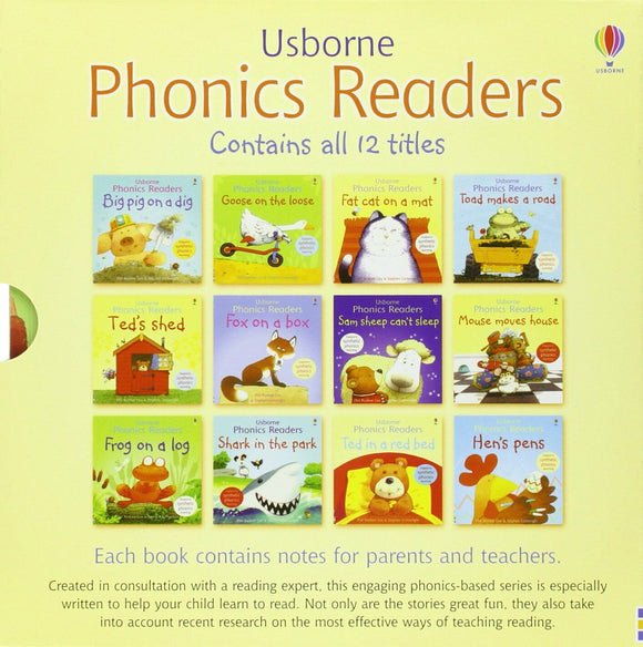 Usborne Phonics Readers 12 Books Collection Box Set Gift Pack Childrens Reading