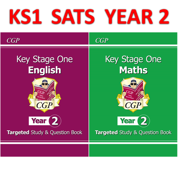 KS1 Year 2 SATS Targeted Books Maths and English with Answer CGP