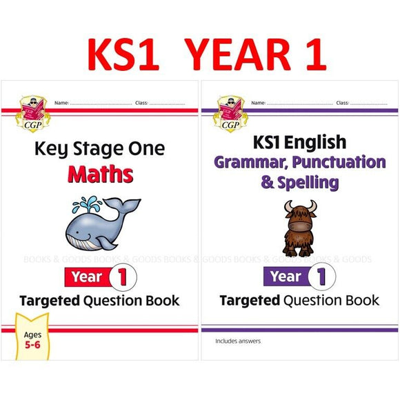 NEW KS1 Year 1 Maths English Grammar Punctuation Targeted Question Books inc ANS
