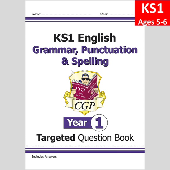 KS1 Year 1 English Targeted Question Book Grammar Punct Spelling with Answer CGP