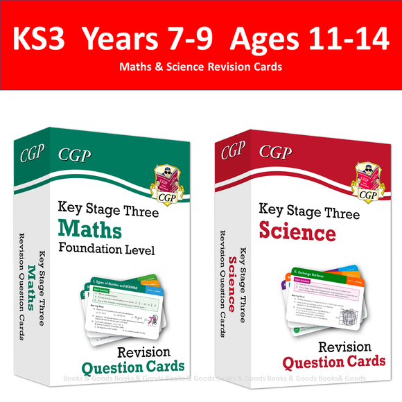 KS3 Years 7-9 Science and Maths  Foundation Level  Revision Question Cards  CGP