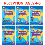 Reception 4-5 Maths English 6 Books Bundle workbooks Preschool