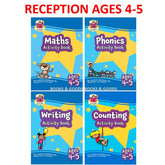 Ages 4-5 Reception Home Learning Activity Books 4 Books Bundle  CGP
