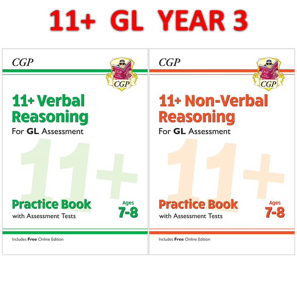 11 Plus Year 3 GL Verbal Non Verbal Practice Book & Assessment Test  Answer CGP