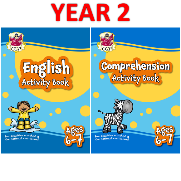 KS1 Year 2 English & Comprehension Catch up and Home Learning Activity Books CGP