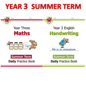 KS2 Year 3 Maths and Handwriting Daily Practice Book Summer Term with Answer CGP