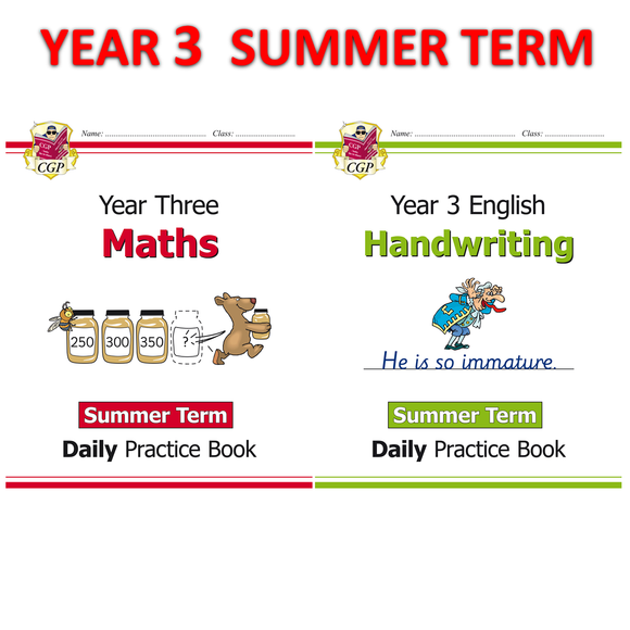 KS2 Year 3 Maths and Handwriting Daily Practice Book Summer Term with Answer CGP