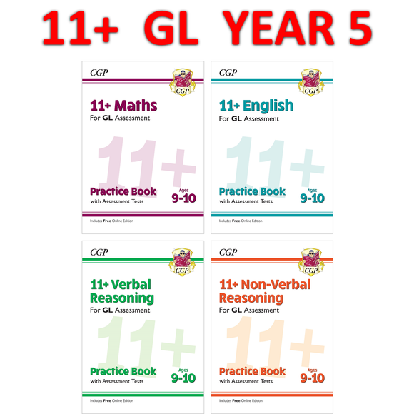 11+ Plus Year 5 GL Maths English Verbal Practice Books & Assessment Tests CGP