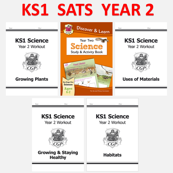 KS1 Year 2 Complete Science Study and Workbook Bundle with Answer CGP