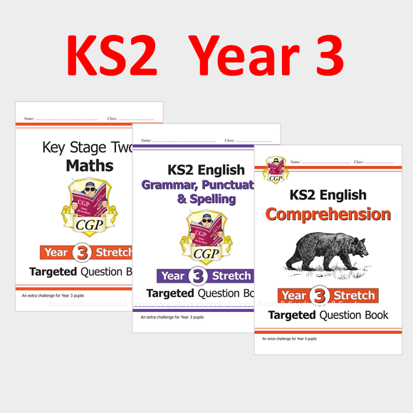 KS2 Year 3 Targeted Question Book Stretch Maths English Comprehe with Answer CGP