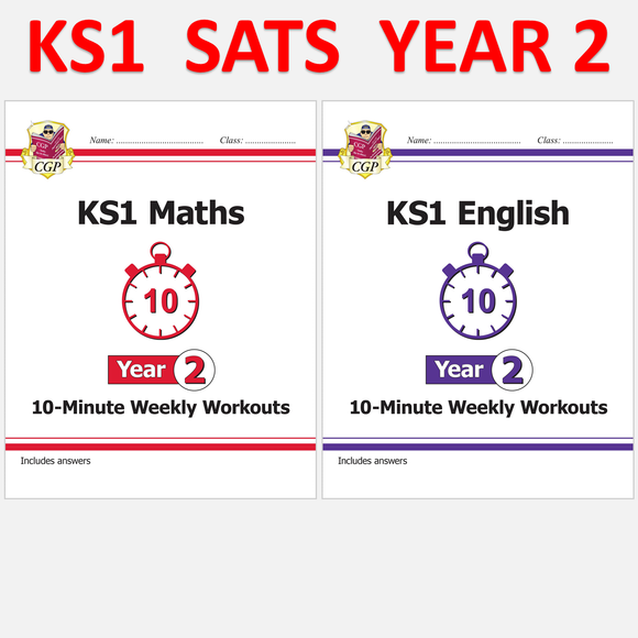 KS1 Year 2 Maths and English 10-Minute Weekly Workouts with Answer CGP