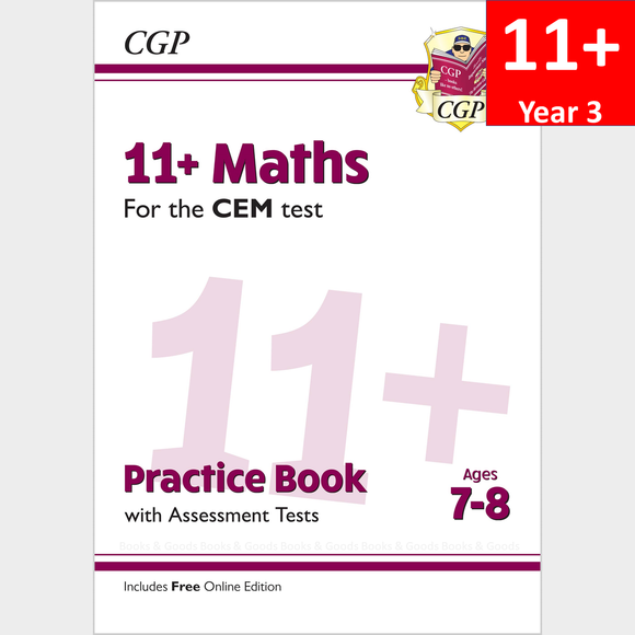 11 Plus Year 3 CEM Maths Practice Book and Assessment Tests with Answer CGP