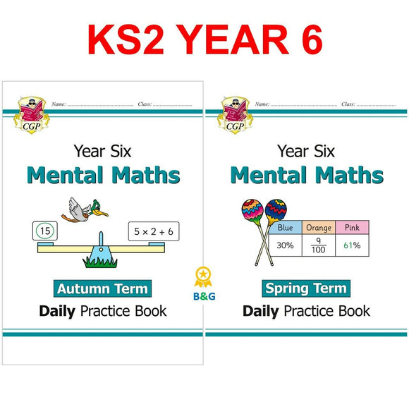 KS2 Year 6 Mental Maths Daily Practice Books  Autumn&Spring Term with Answer CGP