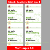 KS2 Year 3 Maths 10 Minute Tests 4 Books Bundle with Answer CGP