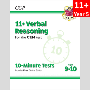 11 Plus Year 5 CEM 10 Minute Tests Verbal Reasoning with Answer CGP