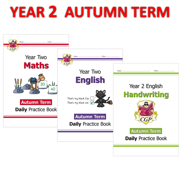 KS1 Year 2 Maths English and Handwriting Autumn Term Daily Practice Books CGP