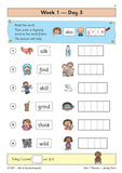 KS1 Year 1 Daily Practice Book Maths Phonics and English 3 Books Spring Term CGP