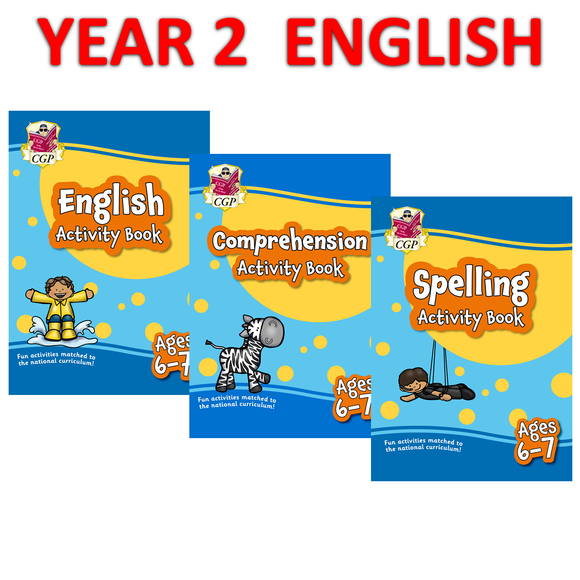 KS1 Year 2 English Comprehension and Spelling  Home Learning Activity Books CGP