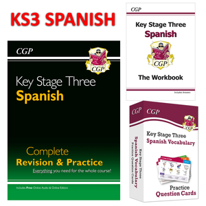 KS3 Spanish Revision & Practice Workbook Vocabulary Practice Question Cards CGP