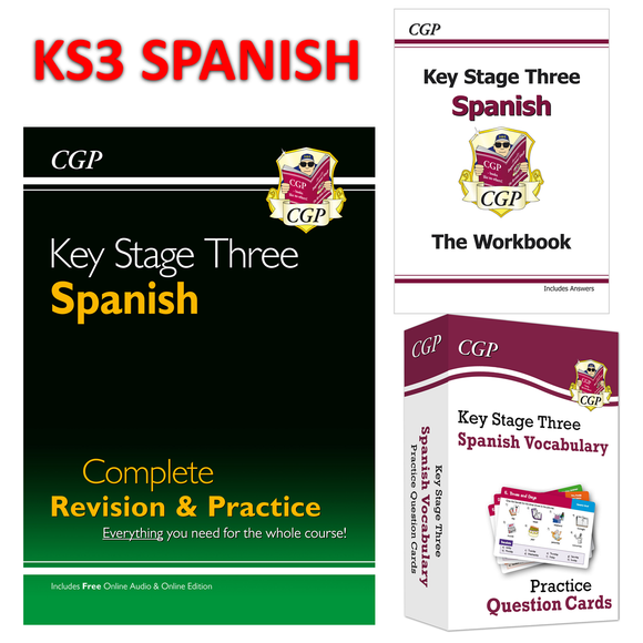 KS3 Spanish Revision & Practice Workbook Vocabulary Practice Question Cards CGP