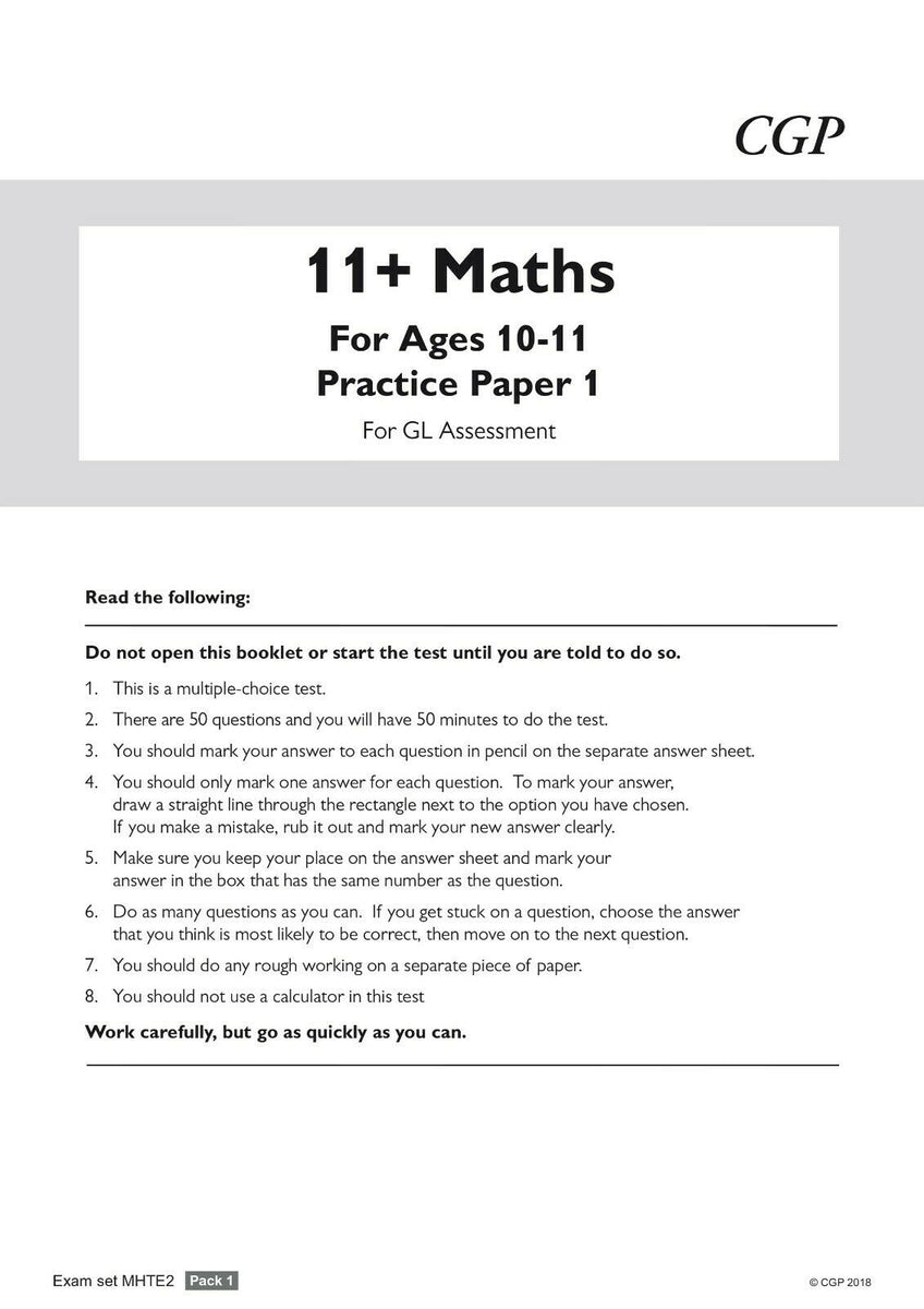 11 PLUS Year 6 GL Assessment Practice Papers 2 PACK Maths and English ...
