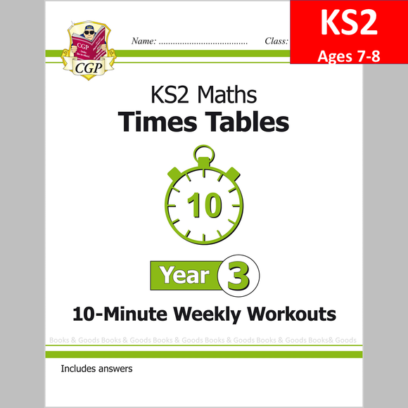 KS2 Year 3 Maths Times Tables 10 Minute Weekly Workouts with Answer CGP