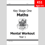 KS1 Year 1 Mental Maths Workout with Answer Ages 5-6 CGP