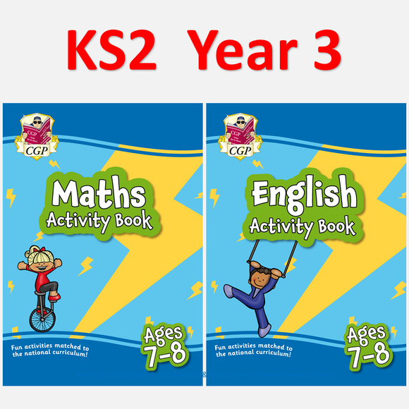 KS2 Year 3 Maths and English Activity Book 2 Books Included Answer CGP