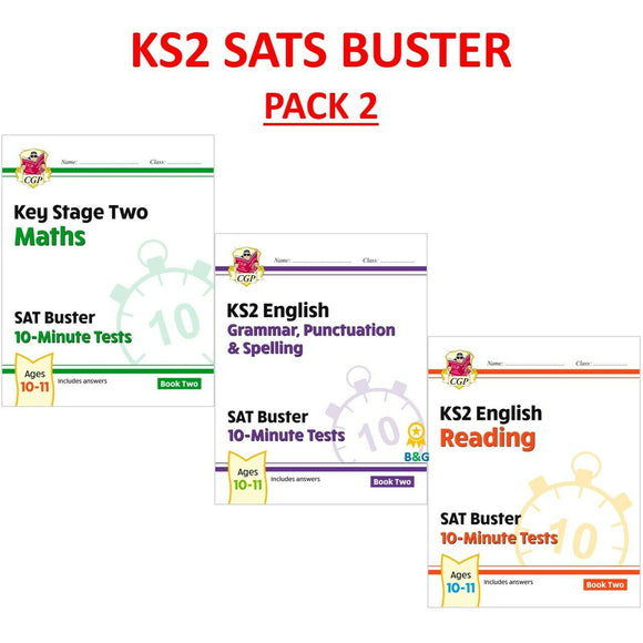 KS2 Year 6 English SAT Buster 10-Minute Tests Book 2 with AnswerS 3 BOOKS CGP