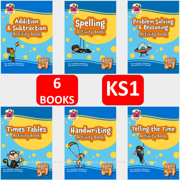 KS1 Complete Activity Books 6 Books Bundle For Ages 5-7 included ANSWER CGP