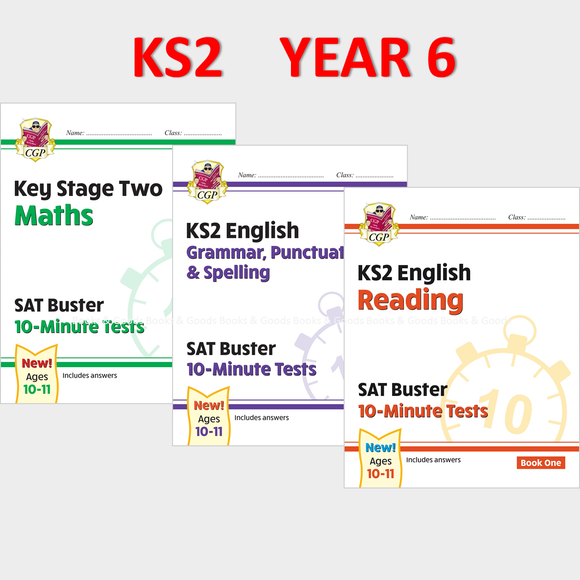 KS2 Year 6 SAT Buster 10 Minute Tests Maths Reading and Grammar Book 1 CGP