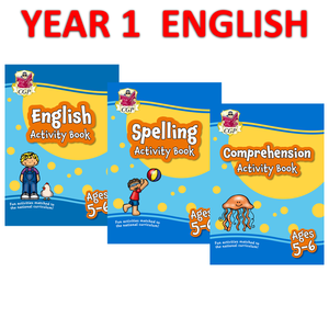 KS1 Year 1 English Comprehension and Spelling Home Learning Activity Books CGP