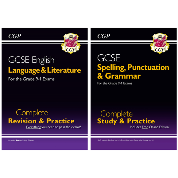 GCSE Grade 9-1 English Literature and Grammar 2 Books CGP