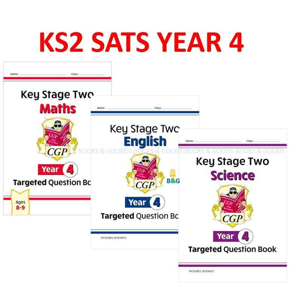 NEW KS2 SATS Year 4 Maths English Science Targeted Question Book with Answer CGP