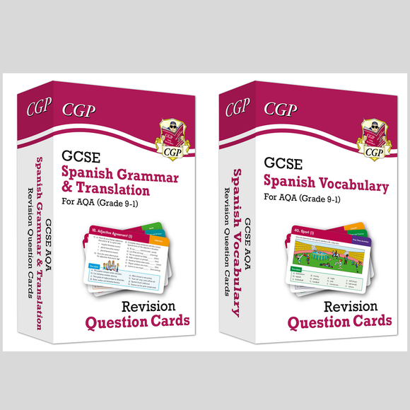 Grade 9-1 GCSE AQA Spanish Grammar and Vocabulary Revision Question Cards CGP