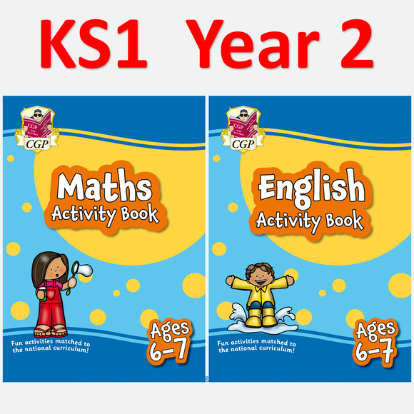 KS1 Year 2 Maths and English Home Learning Activity Books 2 Pack Ages 6-7 CGP