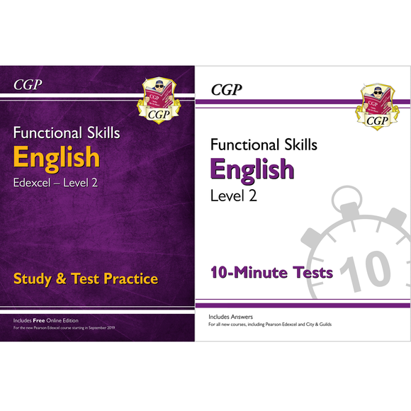 Functional Skills English  Edexcel Level 2 - Study & 10 Minute Tests CGP
