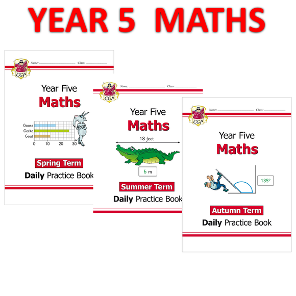 KS2 Year 5 Maths Daily Practice Books Spring Summer Autumn Terms with Answer CGP