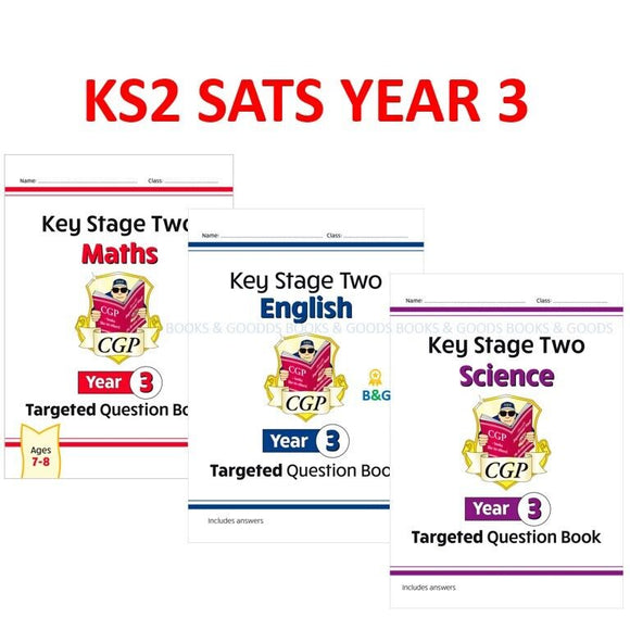 NEW KS2 SATS Year 3 Math English Science  Targeted Question Book with Answer CGP