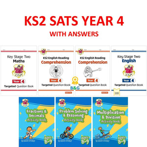 KS2 Year 4 Maths and English Targeted Question Books with Answer Ages 8-9 CGP